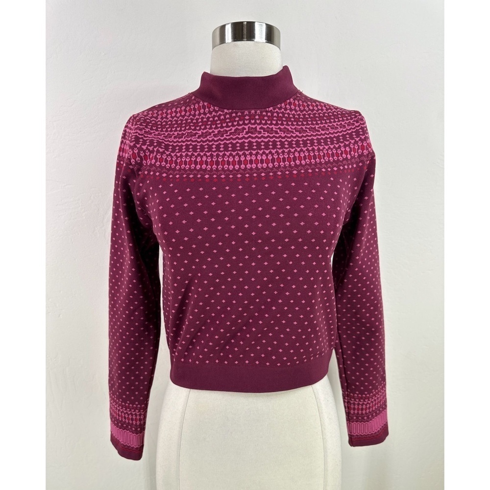 Fabletics Sweater Patterned Long Sleeve Crew Neck… - image 1